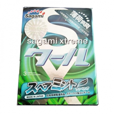 Bao cao su cao cấp Nhật bản Sagami Spearmint hương bạc hà dịu mát 