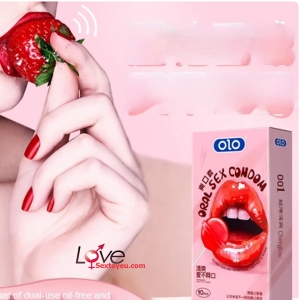 Bao cao su Olo siêu mỏng 0.01 hương dâu dùng cho Oral Sex