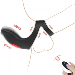 Vòng rung đeo dương vật kèm lưỡi liếm điều khiển xa  