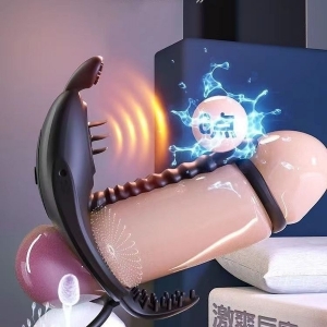 Vòng rung lưỡi liếm độn dầy dương vật điều khiển xa