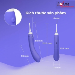 Máy rung 2 đầu điều khiển qua app Lovense Hyphy kèm 3 đầu phụ