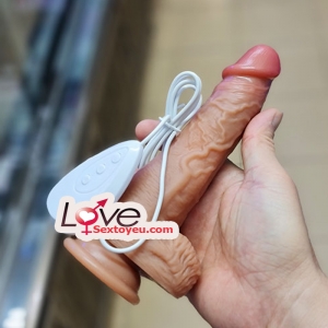 Dương vật silicon rung thụt ngoáy sưởi ấm mềm mại như thật
